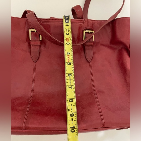 HOBO Womens Cabot Cardinal Red Leather Tote Bag - Picture 10 of 16
